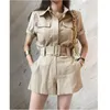 Survêtements pour femmes été shorts ensemble femmes 2023 chemise à manches courtes taille haute jambe large Safari Style Chic Normcore deux pièces ensembles