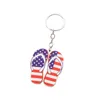 Wood Independent Day American Flag Butterfly Eagle Key Pendant Car Keychain Hanging Ornament Bag Pendant