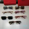 Herren-Designer-Sonnenbrille für Damen, für Herren, Holzbrille, Goldrahmen, Leopardenkopf, Metall-Schraubendreher, Sonnenbrillengestell, Grün