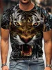 Men's Unisex T-shirt Tee Animal Tiger Graphic Prints Crew Neck 3D Print Daily Holiday Short Sleeve Print Apparel Designer Casual Fashion Big and Tall