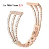 Bracciale in oro rosa per Fitbit Versa 2 3 lite Cinturino donna di ricambio per cinturino Fitbit Sense Bling Fitbit Sense Correa Luxury H0276H