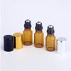 100 stuk/partij 3ML Essentiële Olie Flessen Amber Glazen Fles Roll On Hervulbare Parfum Reizen Mini Lege Cosmetische Container fuqiu