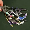 Nhlk Chaveiros Lanyards Valorant Melee Reaver 2.0 Karambit Chaveiro Jogo Periférico M4 Samurai Adaga Modelo Metal Chaveiro Pingente Jóias Presente Masculino