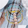 Charm Bracelets Woven Wax Thread Bracelet With Crisanthemum Mtilayer Friendship Braids For Womens Summer Style Drop Delivery Jewelry Dhu8C