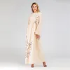 Etniska kläder muslimska vintage damer maxi klänning kaftan islamiska abaya klänningar långa blommor tryckta kläder hijab halsdukar för kvinnor