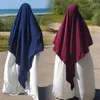 Vêtements ethniques qualité musulman modeste mode prière Khimar deux couches Jazz crêpe Double couches haute longue Hijab en gros islamique