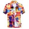 Camicie casual da uomo Camicia hawaiana corta da uomo primaverile ed estiva da spiaggia streetwear per una facile stampa del tempo libero al mare