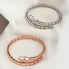 Cute Snake Bangle Gold Silver Women Crystal Animal Snake Bangles Bracelet for Gift Party