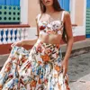 Vestidos de trabalho Conjuntos de saia superior Boho floral sexy para mulheres 2023 Bela fada Sweet Beachwear Drop Wholesale Business No.290