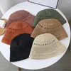 Basker Fisherman's Hat Summer Fashion Ladies Papper Straw Bucket Breattable Crochet Beach Cap Wide Brim Sun 2023