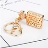 Fashion Design Key Ring Perfume Bottle Keychains Holder for Women Creative Crystal Rhinestone Diamond Metal Car Keyring Chain Bag Pendant Gift