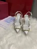 Chaussures de mariage de mode dame été nouveau bout pointu pompes talons hauts sexy strass 2023 Designer sandales pointu haut talon 8 styles dame sexy fête plate-forme glisser