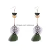 Dangle Chandelier Geometry Acrylic Long Feather Earrings Bohemian Colorf Earring Tassel 6 색상 드롭 배달 보석 Dhorc