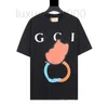 Men's T-Shirts designer 23ss New Little Bear Print Casual Versatile Round Neck Loose Original Straight Sleeve T-shirt for Men and Women HJOI