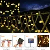 Decorazioni da giardino Luci a stringa solare Outdoor 100 Led Globo di cristallo Impermeabile Festoon Fairy Light per Christmas Ramadan Decor 230609