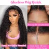 Postiches Wear and Go Glueless ISEE HAIR Mongolian Kinky Curly 4x6 HD Lace Closure Pre Plucked Human Ready To 230609