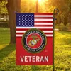 1PC US Marine Corps Veteran Garden Flag State American Military Pensionera officiella husdekorationsbanner liten gårds gåva tvivel utan flaggstång 12 "x18"