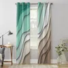 Curtain Green Brown Gradient Geometric Abstract Window Curtains For Living Room Luxury Bedroom Kitchen Treatments