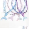 Подвесные ожерелья мода русалка рыбная хвоста ожерелье красот