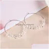 Hoop Huggie Trendy Simple Earring Glass Crystal Bead Ciondola accessori per gioielli leggeri Golden Sier placcato all'ingrosso Drop Del Dhhre