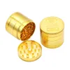 Gold Grinder Zinc Alloy Metal Smoke Herb Grinders 4 Layers 40mm Tobacco Grinders Spice Crusher Smoking Accessories