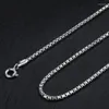 Chains Real 925 Sterling Silver Necklace For Women 2mm Width Carved Box Link Chain 50cm Stamp S925