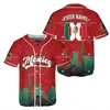 T-shirt da uomo 2023 Nome personalizzato Love MESSICO Country Mexican Aztec Maglia da baseball stampata in 3D Camicia estiva da uomo Top Tee oversize