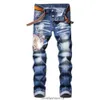 Moda DS marka europejskie Włochy męskie dżinsy męskie dżinsowe spodnie zamek błękitniskowe Pencil Pants Jeansn6hi
