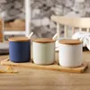 Storage Bottles Northern Europe Tank MSG Salt Sugar Condiment Four-color Kitchen Home Kitchenware With Fruitnectar Ceramic Mugs