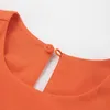 Sukienki swobodne jastie okrągła szyjka sukienka damska pusta pomarańczowa bawełna i pościel dla kobiet 2023 Summer Sexy Talist Hip