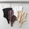 Womens Jumpsuits Rompers Summer Spaghetti Strap Cami Bodycon Sexy Bodysuit Women Two Layers Never See Through White Streetwear 230609