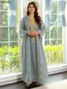 Ethnic Clothing Gorgeous Party Evening Dresses For Women Dubai Muslim Vintage Sequin Gold Thread Embroider Abaya Moroccan Kaftan Siskakia