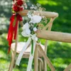 Fleurs décoratives Atmosphère de lieu de mariage occidental Aménagement extérieur Chaise de simulation Arrangement de photographie de fleur arrière