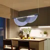 Chandeliers Nordic Glass Lustre Pendant Lights Blue Amber Acrylic Hanging For Bedroom Dinning Room