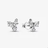 Sparkling Herbarium Cluster Stud Earrings for Pandora Real Sterling Silver Earring designer Jewelry For Women Crystal Diamond Flower earrings with Original Box