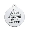 Charms Haute Qualité Acier Couleur Métal Noir Mot Live Laugh Love Charme Pendentif Pour La Fabrication De Bijoux Diy Fournitures De Mode Rêve Grand Let Dhnzh