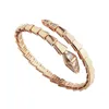 Cute Snake Bangle Gold Silver Women Crystal Animal Snake Bangles Bracelet for Gift Party