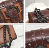 European Fashion Female Square Bag 2023 Ny kvalitet PU -läder Kvinnor Designer Handväska Rivet Lock Chain Shoulder Messenger Väskor