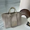 Large Shopping Beach Bags Canvas Woman Handbags Embroidery Letter Summer Travel Totes Oversize Inside with Classic Strap