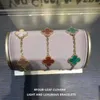 Charm-Armbänder, Halsketten, glückliches vierblättriges Kleeblatt, überzogen mit Roségold, fünf Blumen, Geschenk für Damen, modisches Armband
