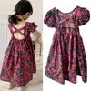 Flickans klänningar Girl Dress Princess Fairy Floral Backless Casual Sundress Holiday Beach Party Wedding Children Summer Clothing Style 230609