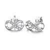 Stud Fashion Infinity Earrings 925 Sterling Sier Studs High Quality Cz Cubic Zirconia Round Love Accent Jewelry For Women Girls Drop Dhzfv