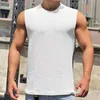 Erkek tankının üstleri erkeklerin en iyi örgü sporları ince fit yelek yaz fShion o yakrover kolsuz erkek tişört katı nefes alabilen fitness tees