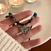Hänghalsband vintage kinesisk stil handgjorda naturliga stenpärlade halsband 2023 trendig designfjäril choker kvinnliga smycken
