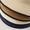 Sombreros de ala ancha Moda para mujer Lady Beach Sombrero de paja Summer Sun Floppy Gorra plegable Cubo al aire libre