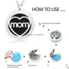 Pendant Necklaces 316L Stainless Steel Per Aroma Locket 30Mm Necklace Magnetic Tree Of Life Lotus Mom Love Charm Without Felt Pads D Dhvnj