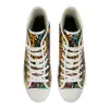 INSTANTARTS Men Vulcanized Sneakers High Top Canvas Shoes Classic Sugar Skulls Brand Design Men's Flats Shoes Lace Up Footwear