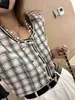 Kobiety damskie Bluzki projektant elegancki francuski w stylu ciężkim krótki zapach Top 2023 Summer Sleeve Coat Clothing Rhdu