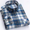Męskie koszule flanelowe Flanel Flanel dla mężczyzn wiosna jesień moda bawełna standardowy styl Anglia szachownica duży rozmiar 6xl 5xl