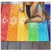 Sciarpa intera a strisce arcobaleno Bohemia Wall Hanging India Mandala Coperta 7 Chakra Colored Tapestry Summer Boho Beach Towel Yoga236y